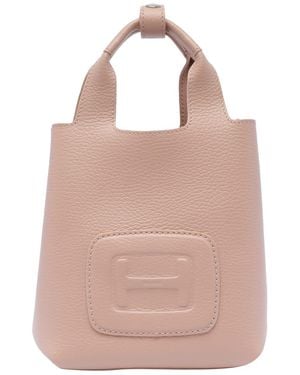 トートバッグ HOGAN H-BAG MINI SHOPPING H EMBOSSED BEIGE ROSATO Hogan Mini H-Bag in Pink | Lyst