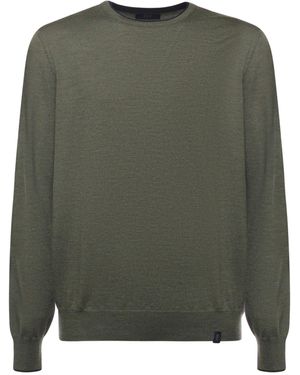 Fay Wool Crewneck Sweater - Green