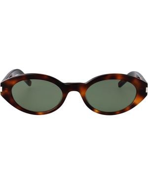 Saint Laurent 002 Havana Acetate Sunglasses - Green