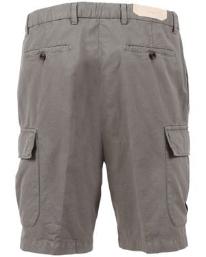 BRIGLIA Shorts Cotton Linen Elastane Bermuda - Grey