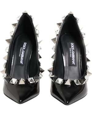 Dolce & Gabbana Crystals Studs Stiletto Court Shoes Shoes Calf Leather - Black