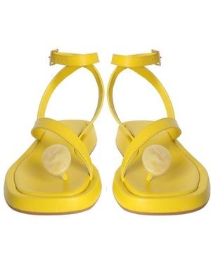 Gia Borghini Rosie 18 Leather Sandals - Yellow