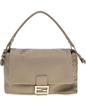 Fendi Baguette Soft Nappa Leather Shoulder Bag Calf Bos Taurus - Natural