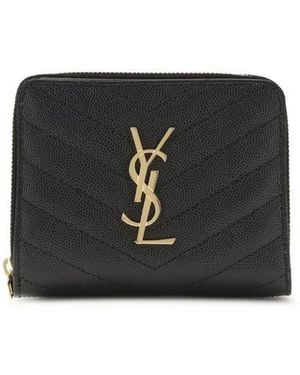 Saint Laurent Calf Leather Bos Taurus Wallet - Black