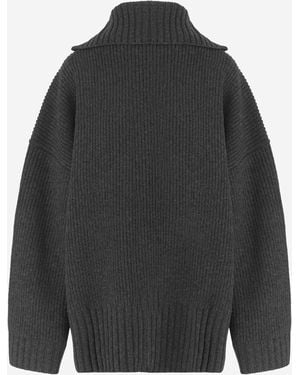 Frankie Shop Oversized Wool Cardigan - Grey