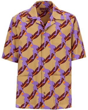 Gucci Printed Light Cotton Poplin Shirt - Red