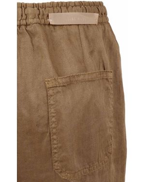 BRIGLIA Trousers Linen Pant - Brown