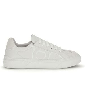 Ferragamo Calf Leather Bos Taurus Sneakers - White