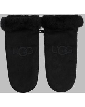 UGG Leather Logo Gloves Sheep - Black
