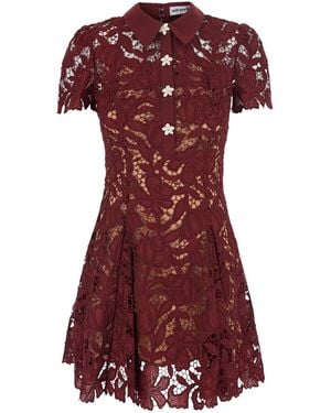 Self-Portrait Mini Dress Tech Fabric - Red