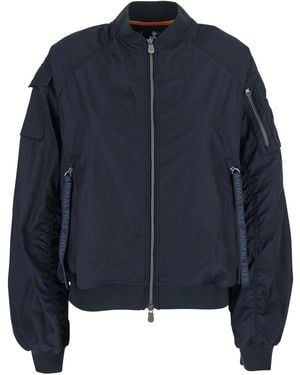 Save The Duck Lil- Bomber Jacket With Front Pockets And Logo Patch Applied On The Sleeve - Blue