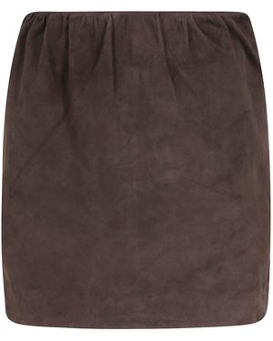 ROTATE BIRGER CHRISTENSEN Suede Mini Bell Skirt - Brown