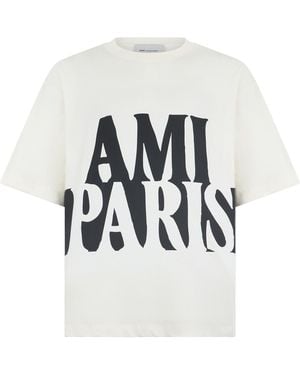 Ami Paris Cotton T-Shirt T-Shirts - White