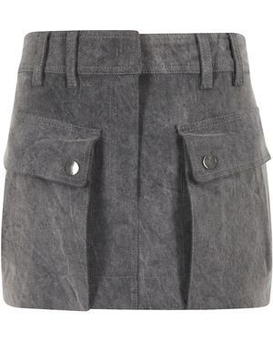 ANDAMANE Xandra Skirt Cargo Mini Skirt - Gray