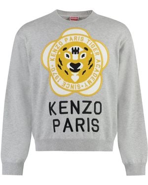 KENZO Wool-Blend Crew-Neck Sweater Sweatshirts - White
