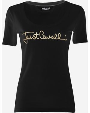 Just Cavalli T-Shirt Stretch Cotton T-Shirts & Jerseys - Black