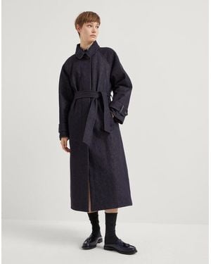 Brunello Cucinelli Belted Long Jacket Clothing - Blue