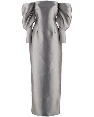 Solace London Laylah' Off-Shoulder Long Dress - Gray