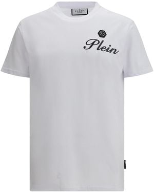Philipp Plein Round Neck T-Shirt Embossed Signature - Grey