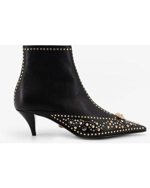 Versace Embroidered Wool Mini Dress - Black