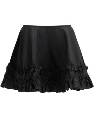 Ganni Duchesse Nylon Mini Frill Skirt - Black