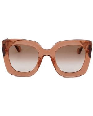Gucci Sunglasses Square Full Rim, Shiny Frame And Gradient Lens Gg1556S004 - Brown