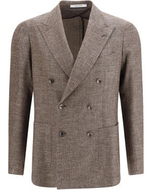 Tagliatore Double Breasted Blazer Jacket - Gray