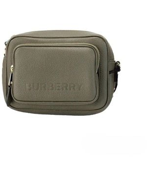 Burberry Small Branded Dark Fern Grainy Leather Camera Crossbody Bag - Green