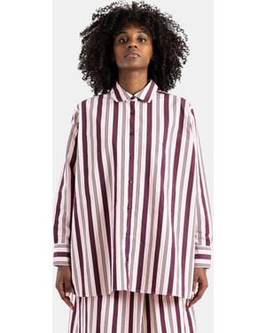 Casey Casey Pi Striped Shirt Bordeaux And - Red