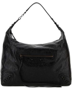 Balenciaga Leather Medium Le City Shoulder Bag - Black