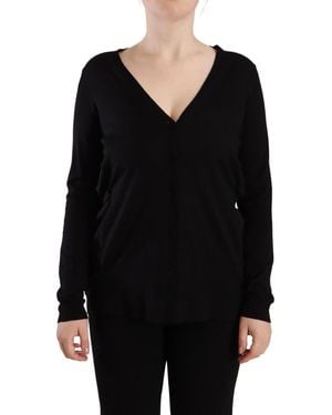 Dolce & Gabbana Long Sleeve Vneck Cardigan - Black