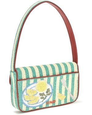 STAUD Shoulder Bag Tommy Beaded Rayon - Blue