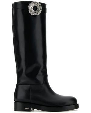 Mach &amp; Mach Leather Galaxy Riding Boots - Black