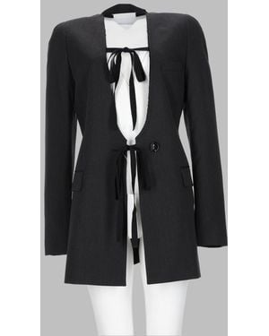 Maison Margiela Jacket Pinstripe Wool Virgin - Black