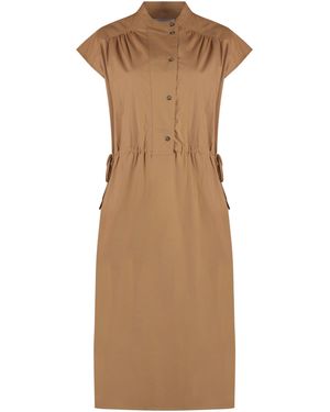 Yves Salomon Cotton Poplin Shirtdress - Brown