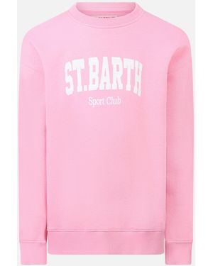 MC2 Saint Barth Girl Sweatshirt Briony With Saint Barth Print - Pink