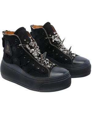 R13 Boots Fabric Metal/Rubber Sole - Black