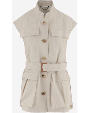 Dries Van Noten Sleeveless Jacket Cotton-Blend - Natural