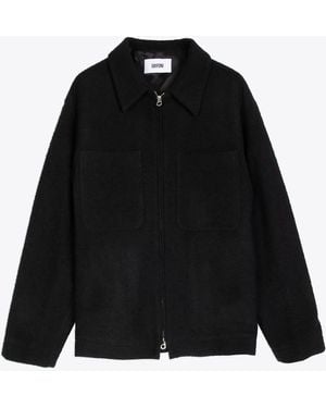 Grifoni Giubbino Zip Wool Jacket With Front Zip - Black