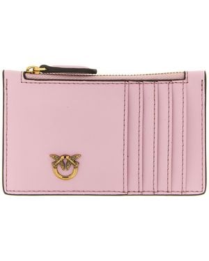 Pinko Airone Card Holder Cow Leather (Bos Taurus) Wallets, Holders - Pink