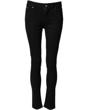 Dolce & Gabbana Cotton Skinny Mid Waist Denim Jeans Co+02 Clothing - Black