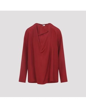 Carven Draped Top Silk - Red