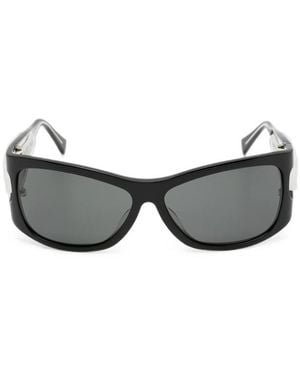 YVMIN Hair-Clip Rectangle-Frame Sunglasses - Grey