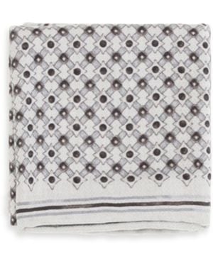 Brunello Cucinelli Silk Pochette With Geometric Pattern Scarf - White
