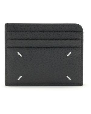 Maison Margiela Leather Card Holder Calf Bos Taurus Wallet - Grey