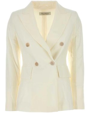 ジャケット Max Mara Ivory duchesse Avoriaz blazer (2411041151600 001) Max Mara Ivory Duchesse Avoriaz Blazer in Natural | Lyst