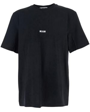 MSGM T-Shirt With Lettering Logo On The Front - Black