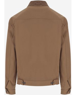 Gucci Cotton Jacket With Gg Details - Brown