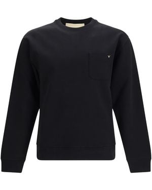 Valentino Cotton Jersey Crewneck Sweatshirt Sweatshirts - Blue