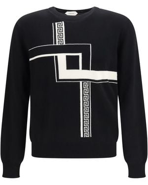 Versace Greca Incrocio Jumper Kashmir/Capra Hircus - Black